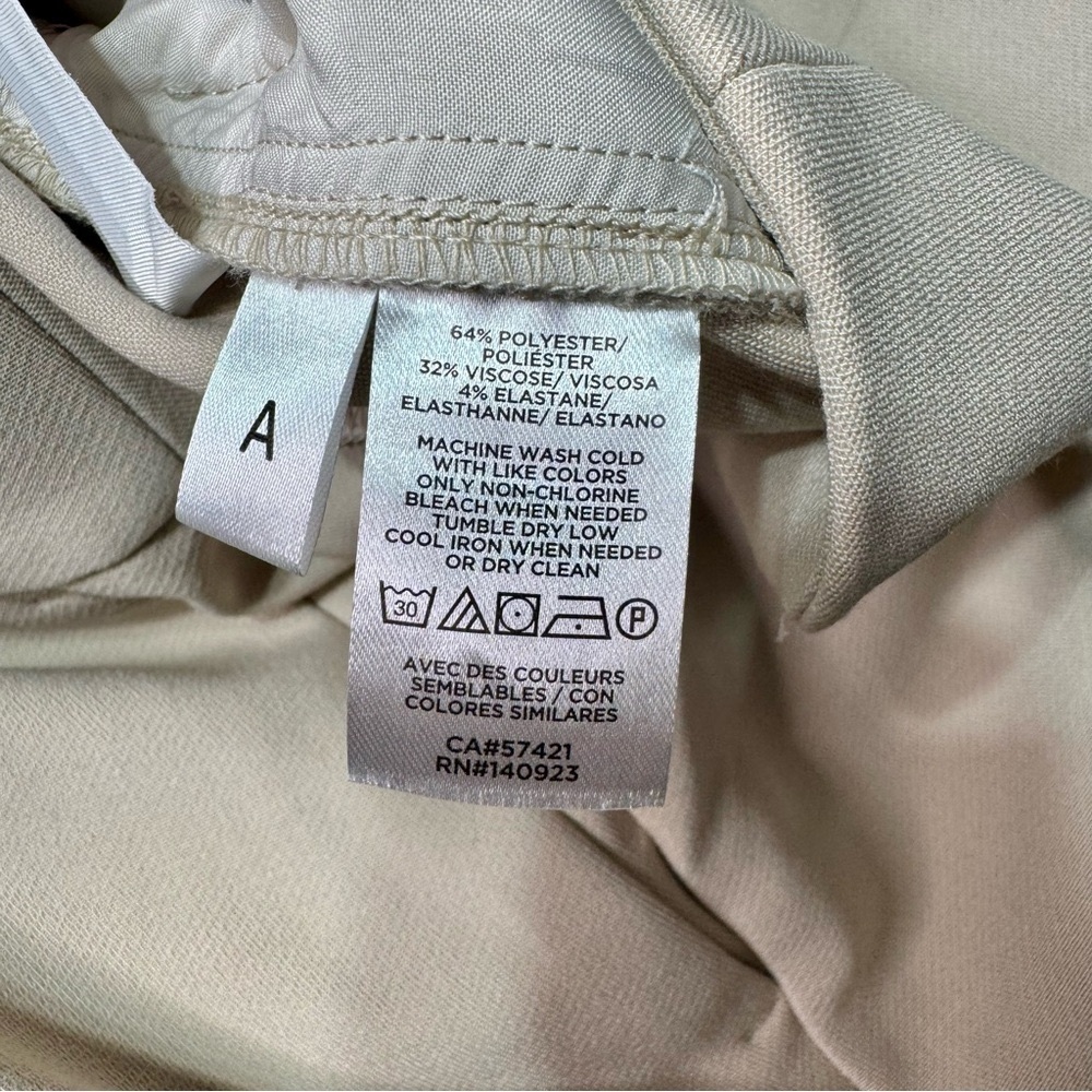 LOFT Slim Straight Leg Pencil Pants in Curvy Fit Dress Pants in Ecru Size 10 - Picture 11 of 11